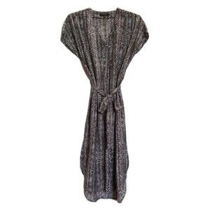 Banana Republic Mumu Kaftan Maxi Dress Brown White Relaxed Flowy Size XS XLNT